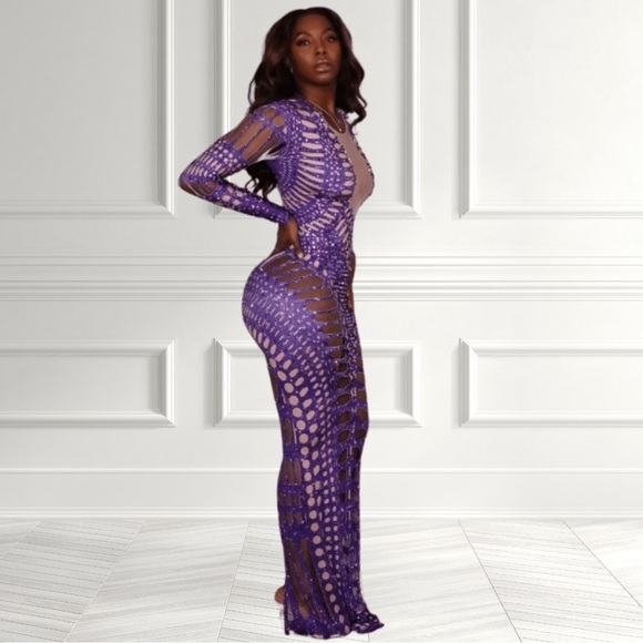 Twilight Elegance Cutout Maxi Dress - Picture 3 of 6